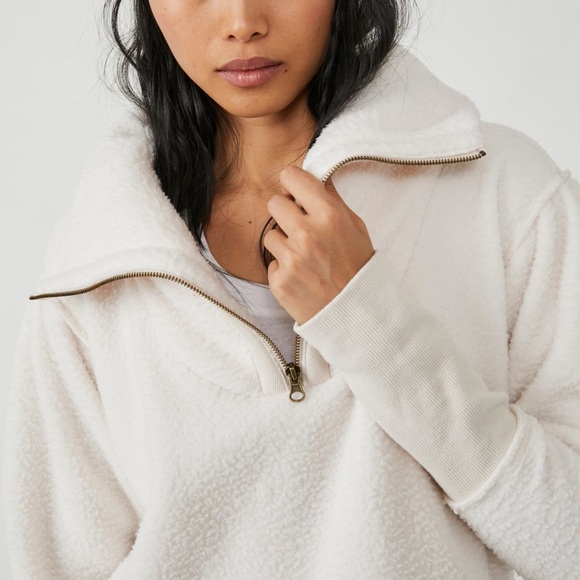 Free People Poppy Pullover in Champagne Dreams (Cream), Size XS - Picture 3 of 8